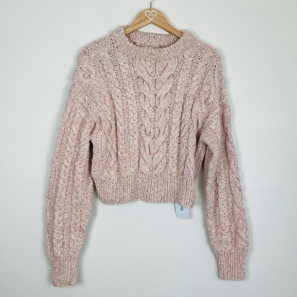 Doen Sweaters - Doen Pink Cable Knit Sweater
